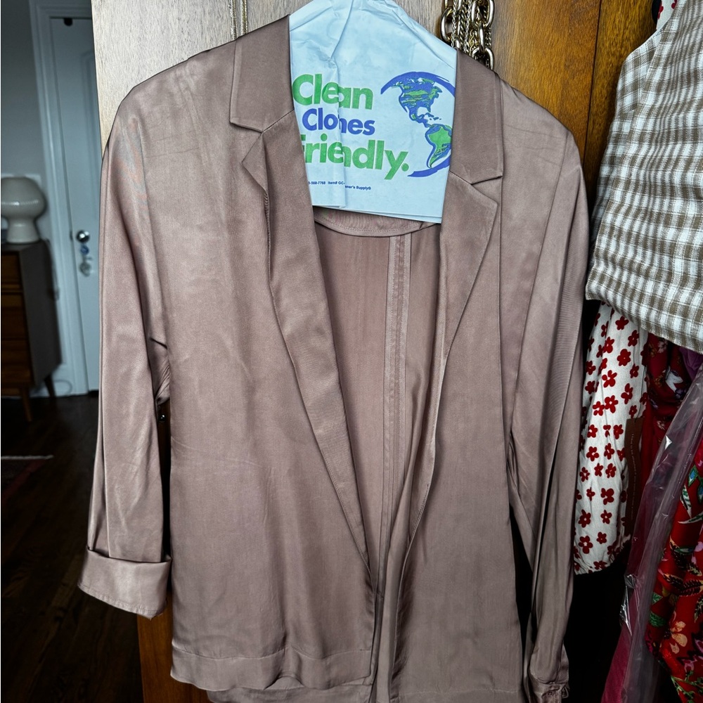 Wilfred Tan Satin Blazer